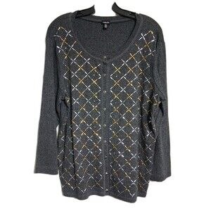 Women's Rafaella Long Sleeve Top Sweater Cardigan Size XL